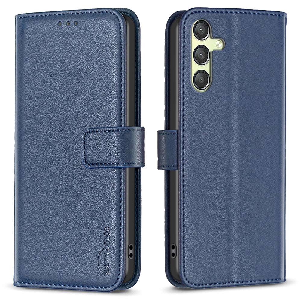 BINFEN COLOR BF17 Phone Leather Cover for Samsung Galaxy A24 4G Wallet Stand Protective Phone Case BINFEN COLOR BF17 Phone Leather Cover for Samsung Galaxy A24 4G Wallet Stand Protective Phone Case